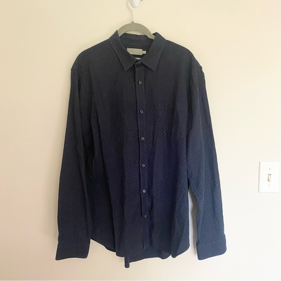 Vince Dark Blue Cotton Button Up - Picture 5 of 6